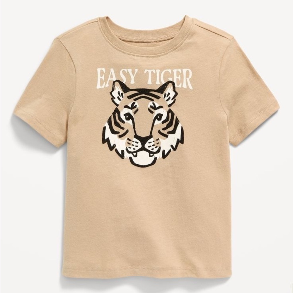 Old Navy Tan Easy Tiger Toddler Kids Tee 4T